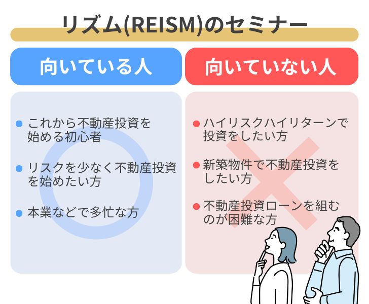 リズム(REISM)のセミナーが向いている人・向いていない人