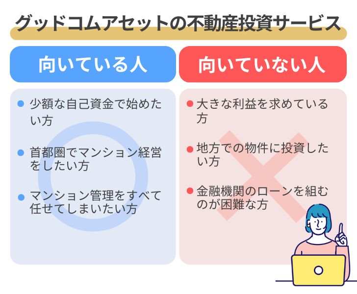 グッドコムアセットの不動産投資が向いている人・向いていない人