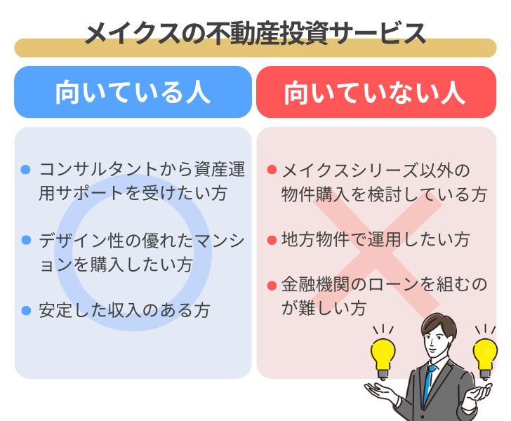 メイクスの不動産投資が向いている人・向いていない人