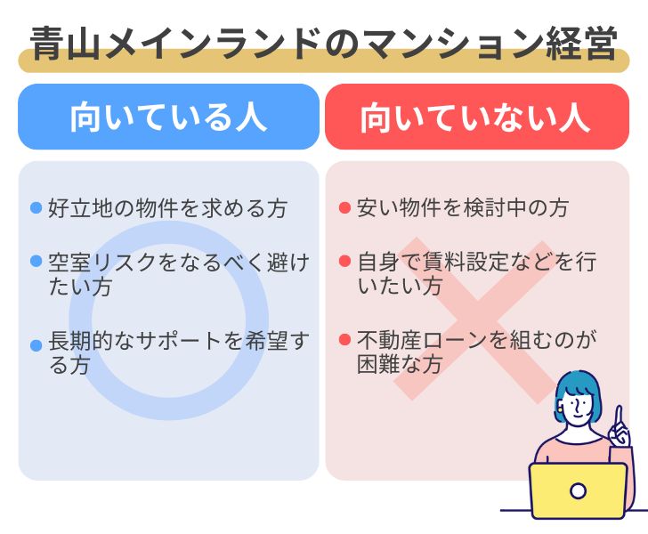 青山メインランドでのマンション経営が向いている人・向いていない人