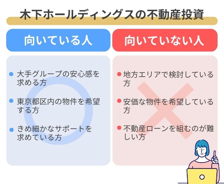 木下ホールディングス(木下不動産)での不動産投資が向いている人・向いていない人