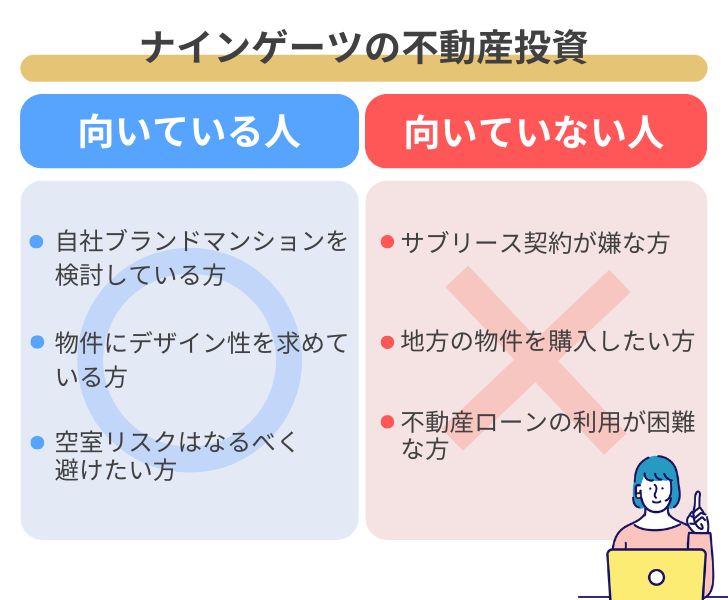 ナインゲーツの不動産投資が向いている人・向いていない人