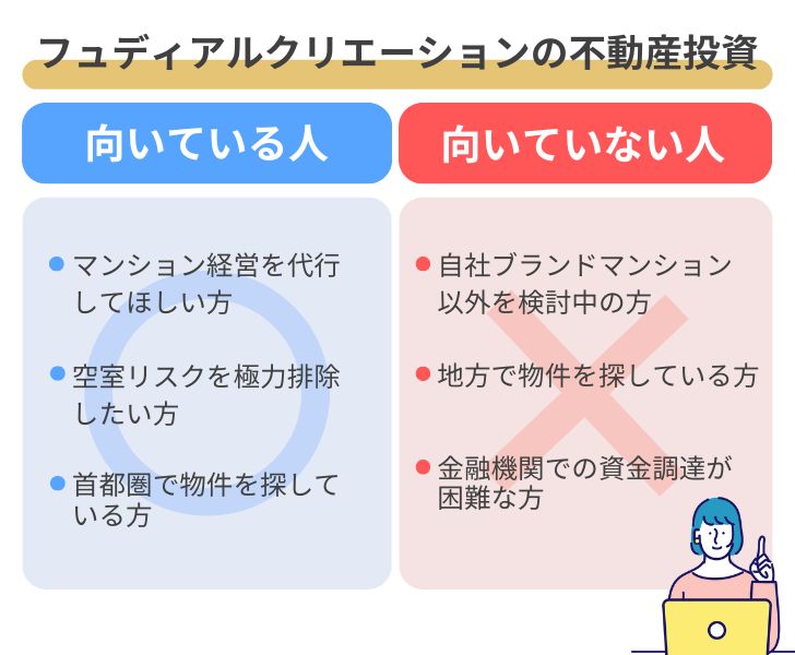 株式会社フュディアルクリエーションの不動産投資が向いている人・向いていない人